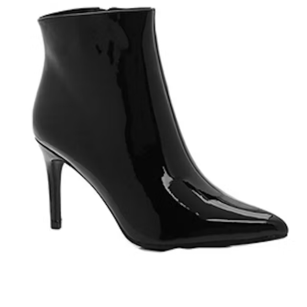 Black Patent Leather Ankle Boots